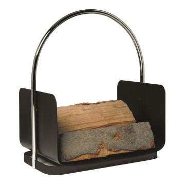 Metal basket for wood with a handle 50x41 cm black