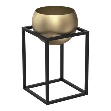 Metal flowerpot 51,3x29 cm black/gold
