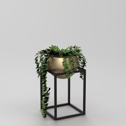 Metal flowerpot 51,3x29 cm black/gold