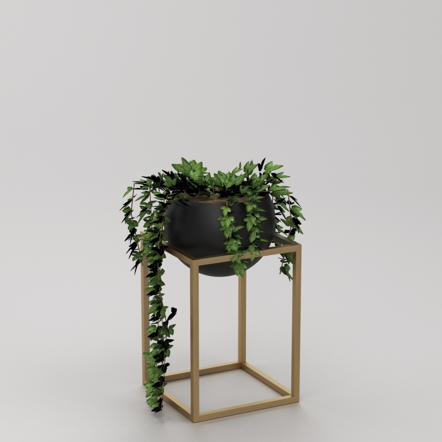 Metal flowerpot 51,3x29 cm gold