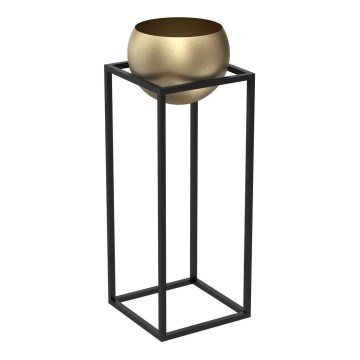 Metal flowerpot 81,3x29 cm black/gold
