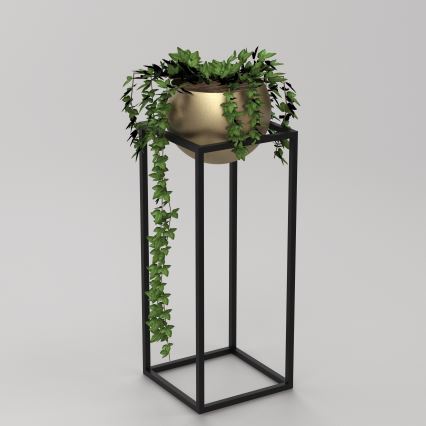 Metal flowerpot 81,3x29 cm black/gold
