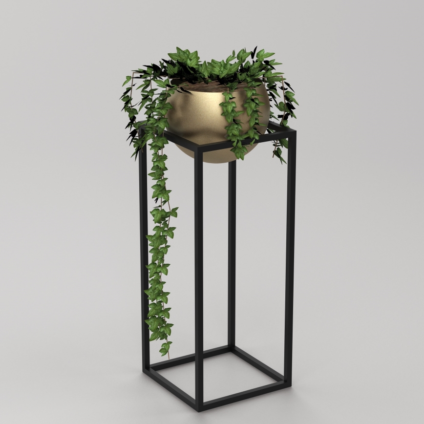 Metal flowerpot 81,3x29 cm black/gold