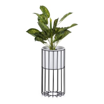 Metal flowerpot LOFT 42x20 cm black/white