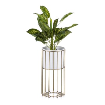 Metal flowerpot LOFT 42x20 cm gold/white