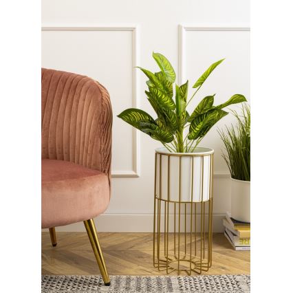 Metal flowerpot LOFT 42x20 cm gold/white