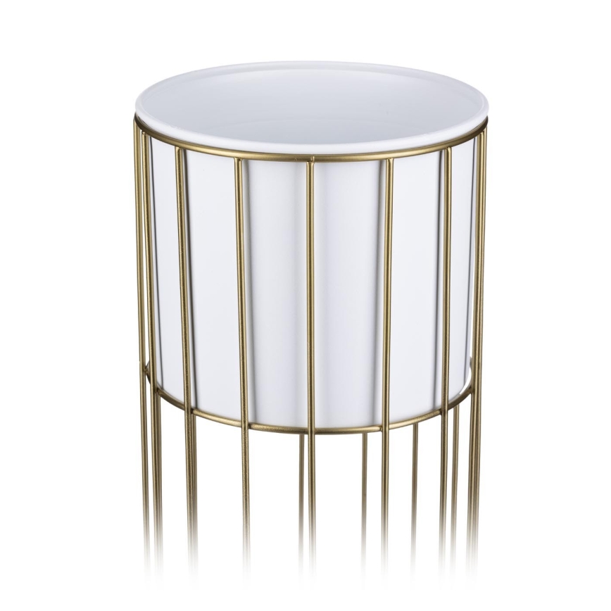 Metal flowerpot LOFT 42x20 cm gold/white