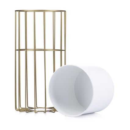 Metal flowerpot LOFT 42x20 cm gold/white