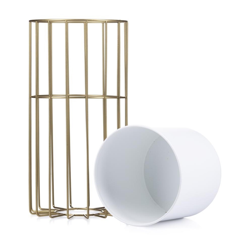 Metal flowerpot LOFT 42x20 cm gold/white