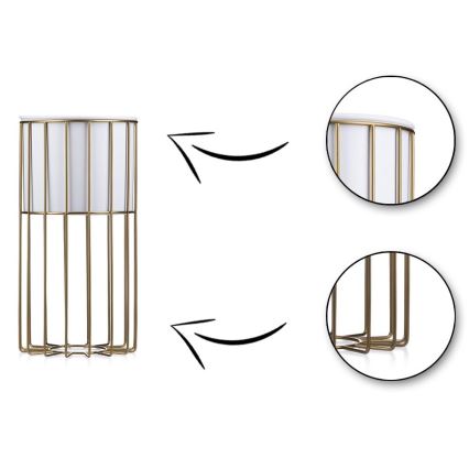 Metal flowerpot LOFT 42x20 cm gold/white