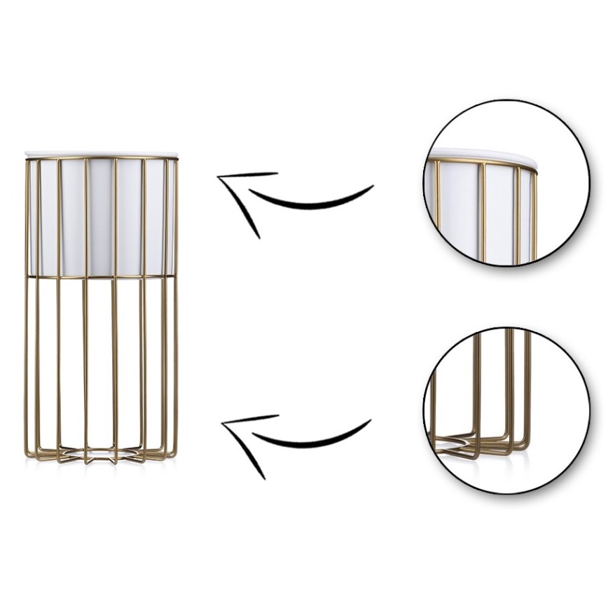 Metal flowerpot LOFT 42x20 cm gold/white