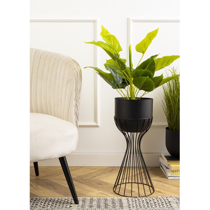 Metal flowerpot LOFT 46x20 cm black