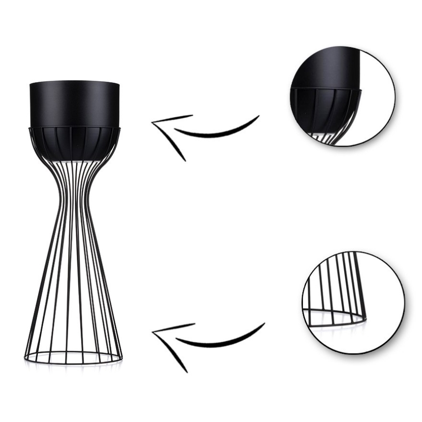 Metal flowerpot LOFT 46x20 cm black