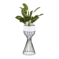 Metal flowerpot LOFT 46x20 cm black/white