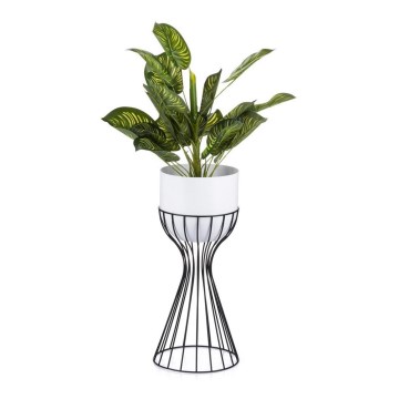 Metal flowerpot LOFT 46x20 cm black/white