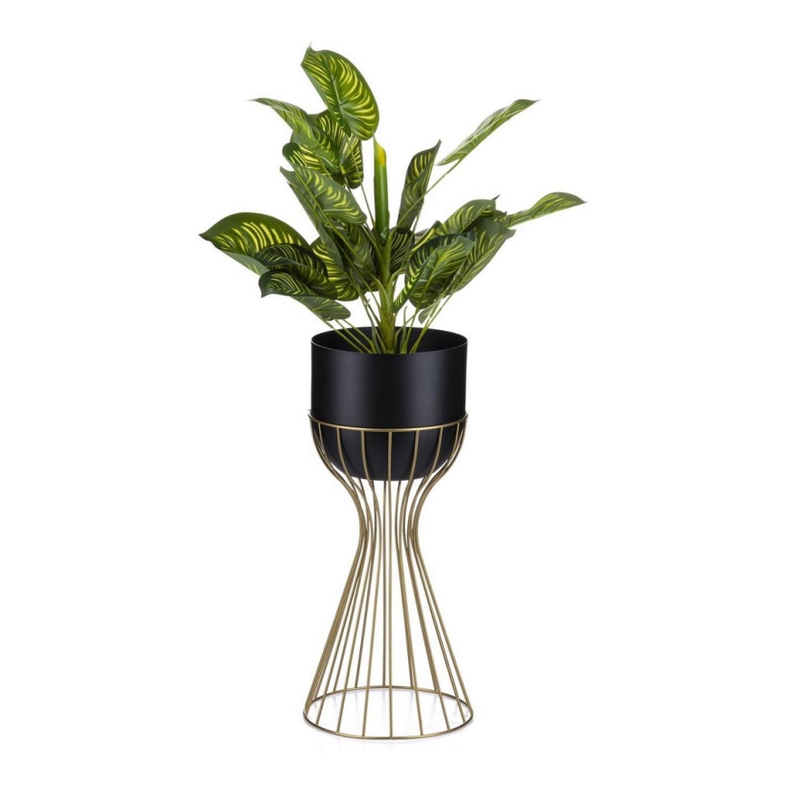 Metal flowerpot LOFT 46x20 cm gold/black