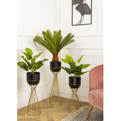 Metal flowerpot LOFT 46x20 cm gold/black