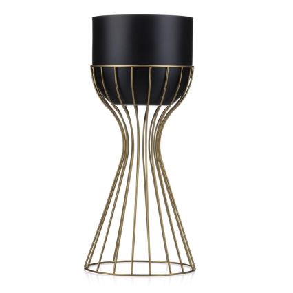 Metal flowerpot LOFT 46x20 cm gold/black