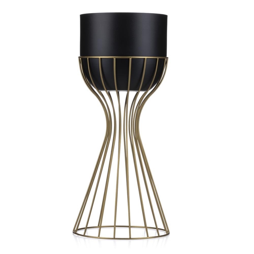 Metal flowerpot LOFT 46x20 cm gold/black