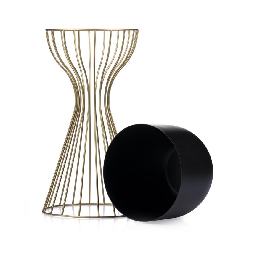 Metal flowerpot LOFT 46x20 cm gold/black