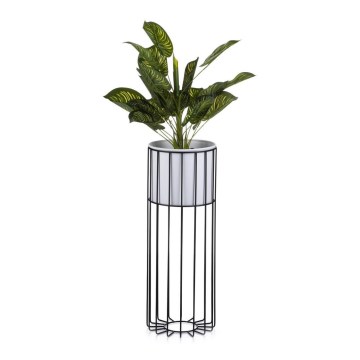 Metal flowerpot LOFT 55x20 cm black/white