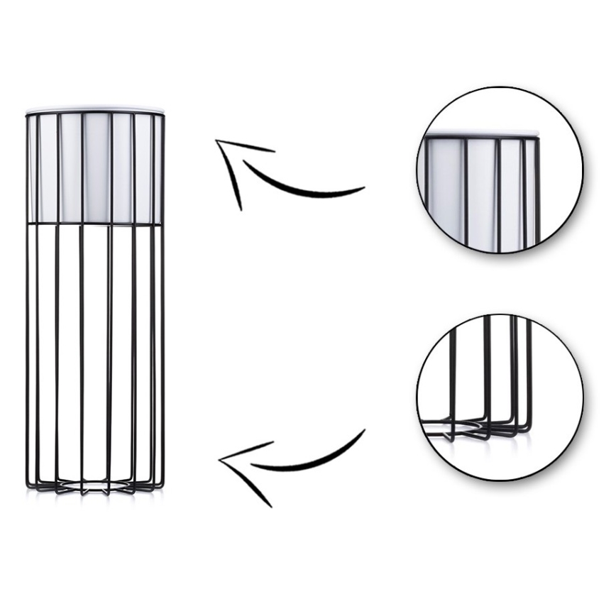 Metal flowerpot LOFT 55x20 cm black/white