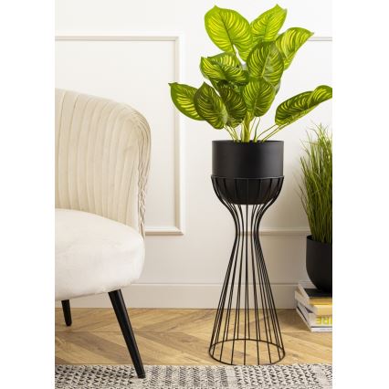 Metal flowerpot LOFT 56x20 cm black
