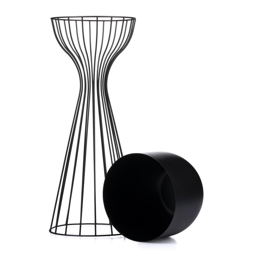 Metal flowerpot LOFT 56x20 cm black