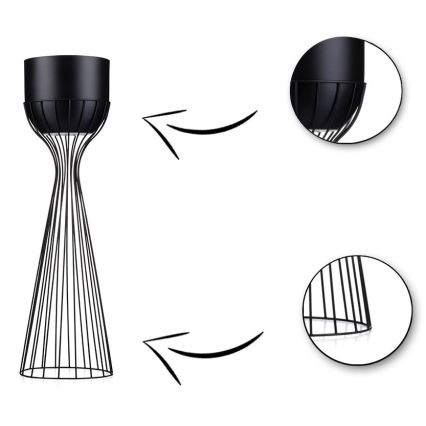 Metal flowerpot LOFT 56x20 cm black