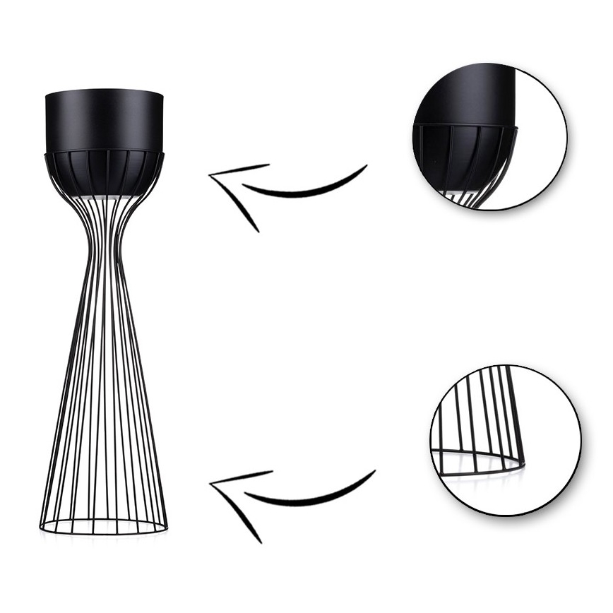 Metal flowerpot LOFT 56x20 cm black