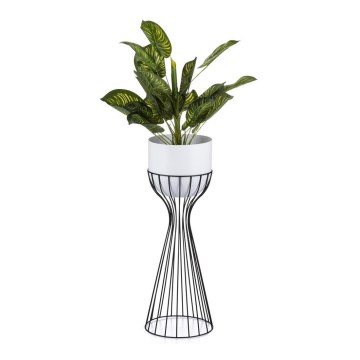 Metal flowerpot LOFT 56x20 cm black/white