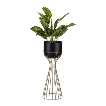 Metal flowerpot LOFT 56x20 cm gold/black