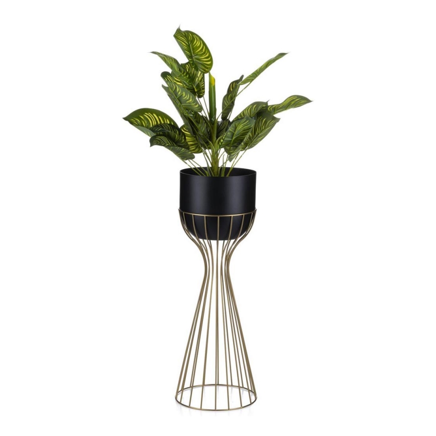 Metal flowerpot LOFT 56x20 cm gold/black