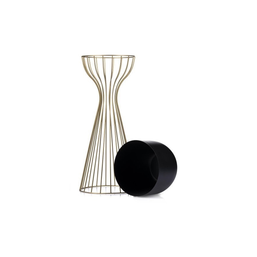 Metal flowerpot LOFT 56x20 cm gold/black