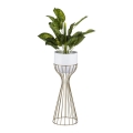 Metal flowerpot LOFT 56x20 cm gold/white
