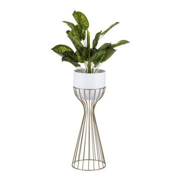 Metal flowerpot LOFT 56x20 cm gold/white