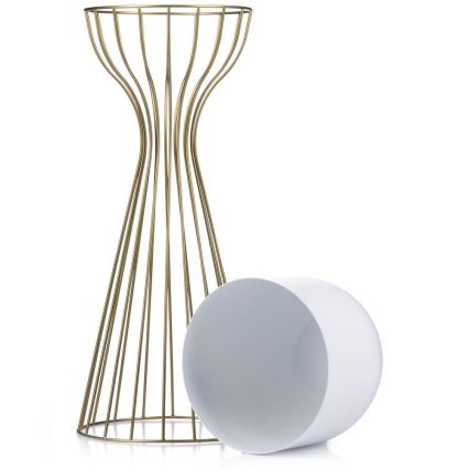Metal flowerpot LOFT 56x20 cm gold/white