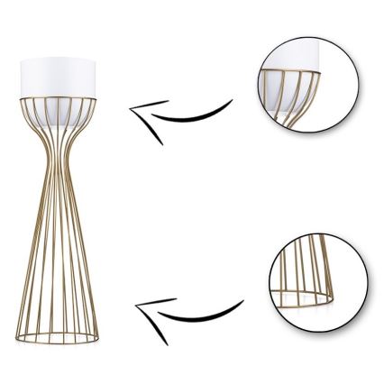 Metal flowerpot LOFT 56x20 cm gold/white