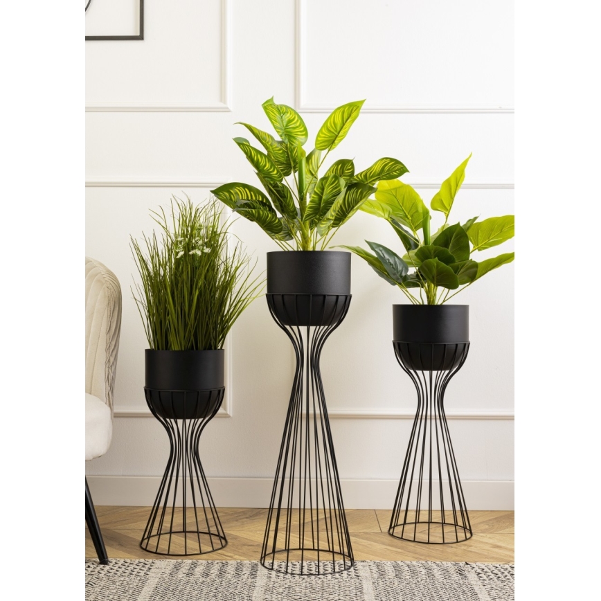 Metal flowerpot LOFT 68x20 cm black
