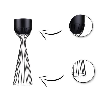 Metal flowerpot LOFT 68x20 cm black