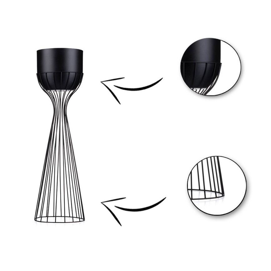 Metal flowerpot LOFT 68x20 cm black