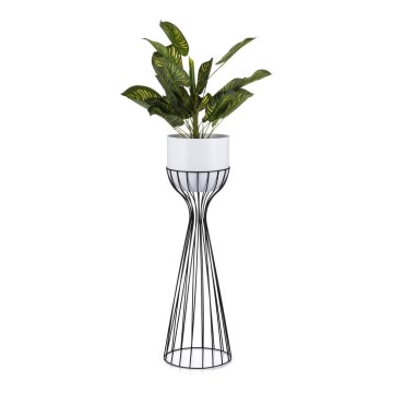 Metal flowerpot LOFT 68x20 cm black/white