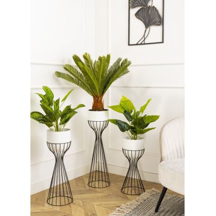 Metal flowerpot LOFT 68x20 cm black/white