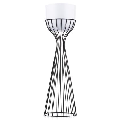 Metal flowerpot LOFT 68x20 cm black/white