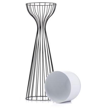 Metal flowerpot LOFT 68x20 cm black/white
