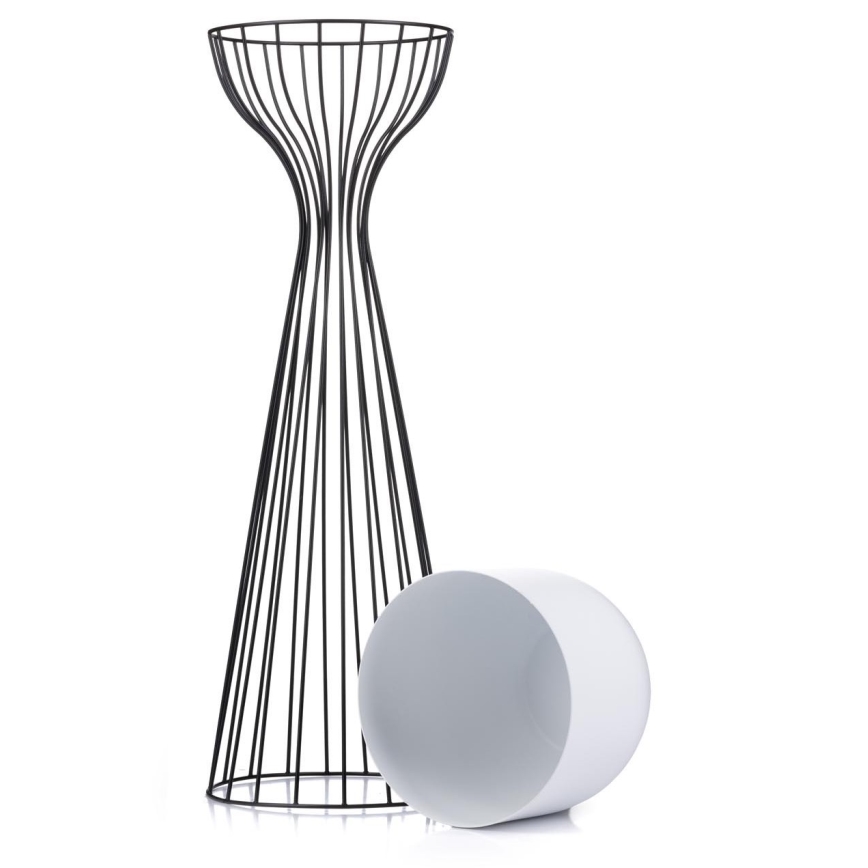 Metal flowerpot LOFT 68x20 cm black/white