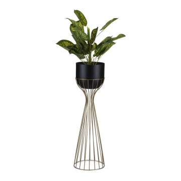Metal flowerpot LOFT 68x20 cm gold/black