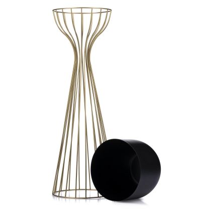 Metal flowerpot LOFT 68x20 cm gold/black