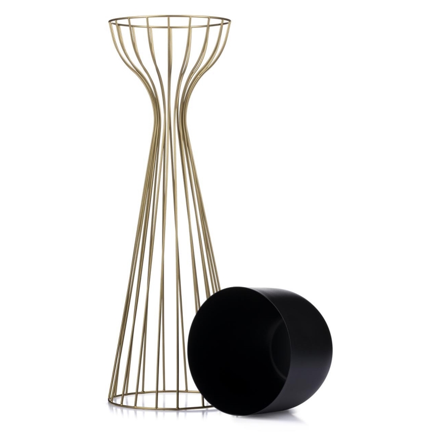 Metal flowerpot LOFT 68x20 cm gold/black