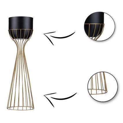 Metal flowerpot LOFT 68x20 cm gold/black